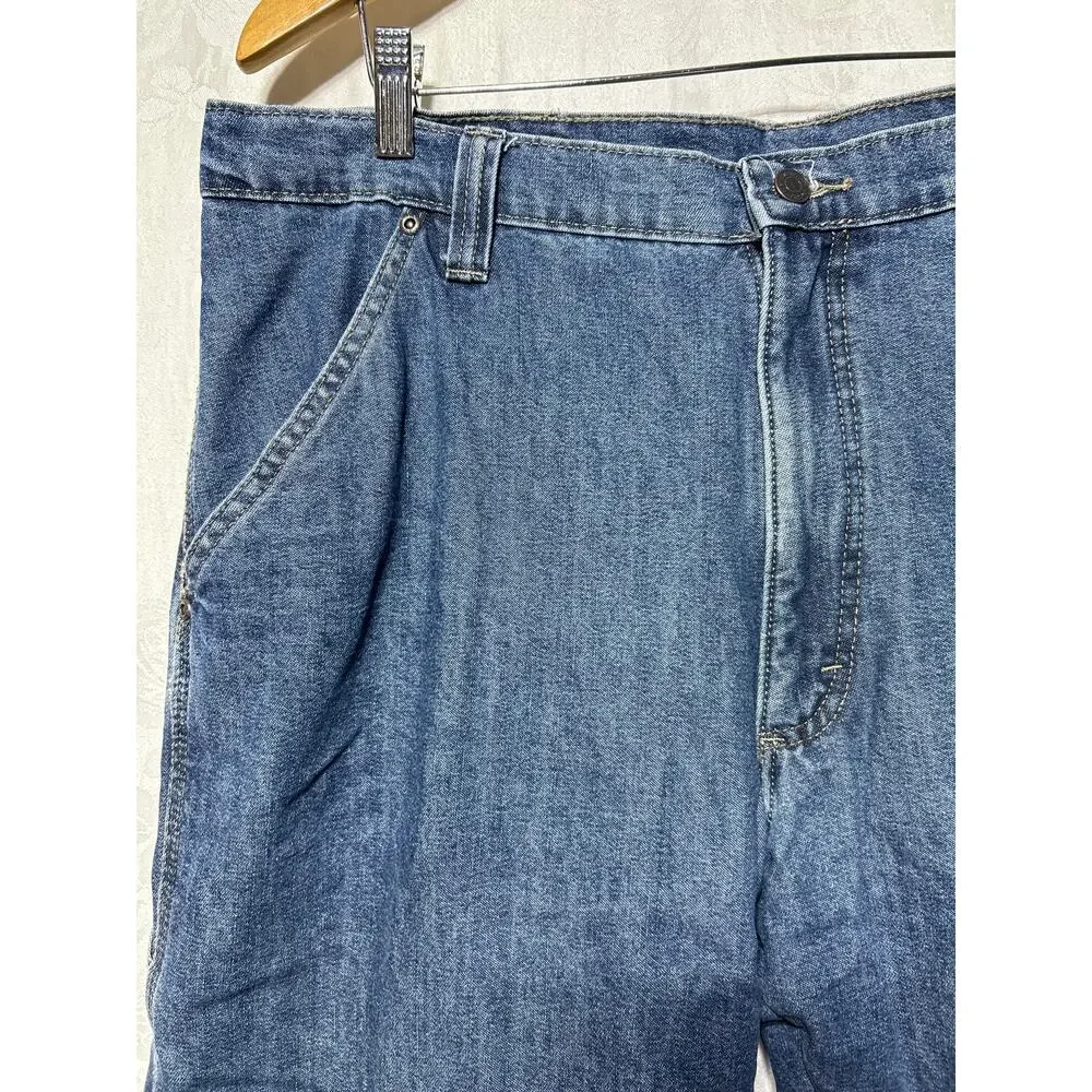 Wrangler Carpenter Jeans 36x34 Fleece Lined Blue Denim Vintage Grunge
